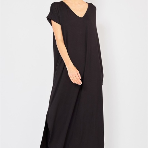 NWT Black Pocket Maxi Dress - Picture 1 of 7
